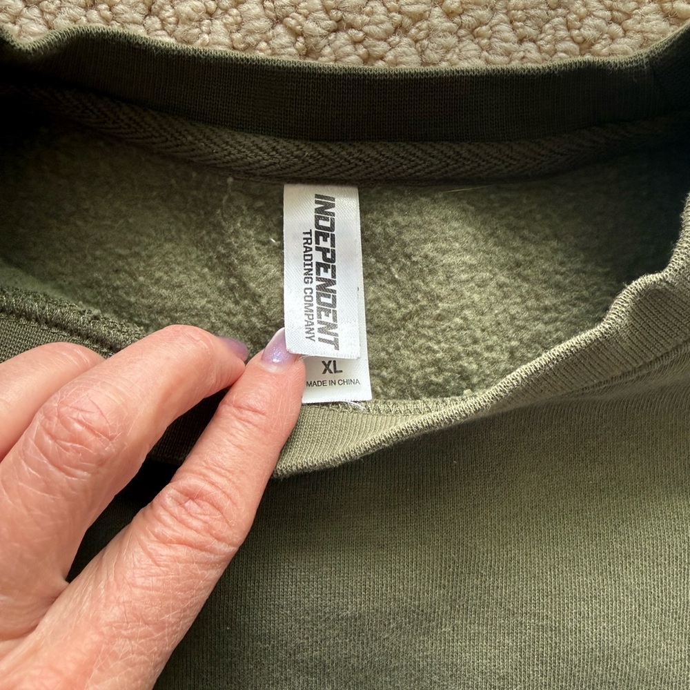 NOAH KAHAN Olive Green Crewneck Sweatshirt - XL - Picture 3 of 5
